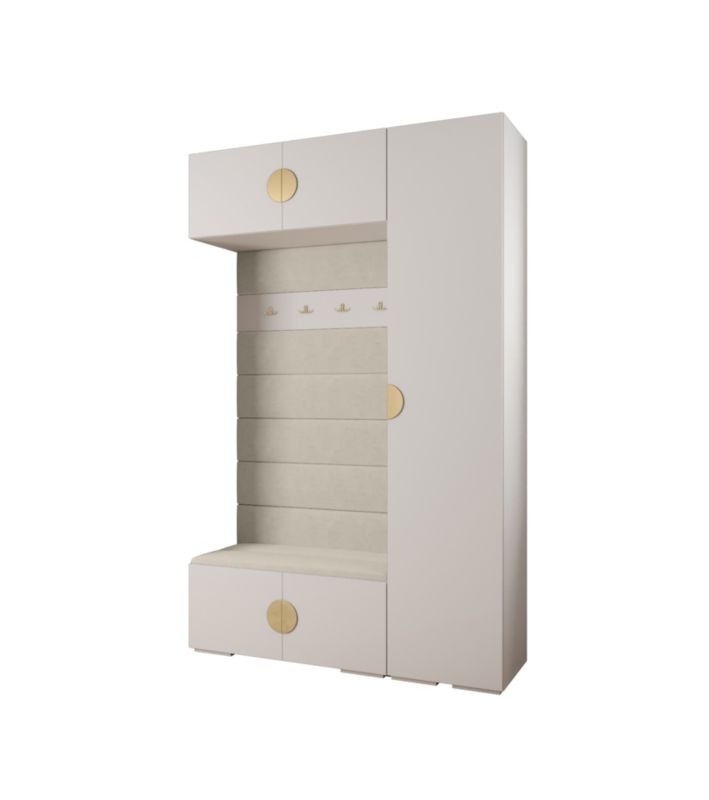 Garderoba do przedpokoju Abiks INOVA 4 Z19 biały+złoty+manila02 1 szt.