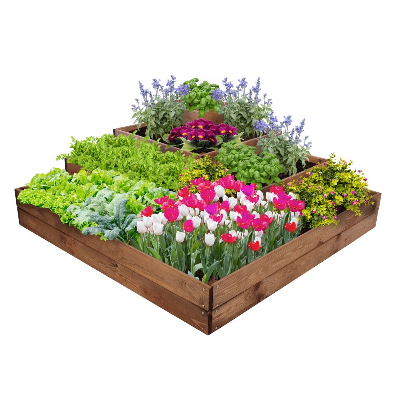 Skrzynia narożna do warzyw MODO24 drewniana 45x120x120 cm 1 szt.