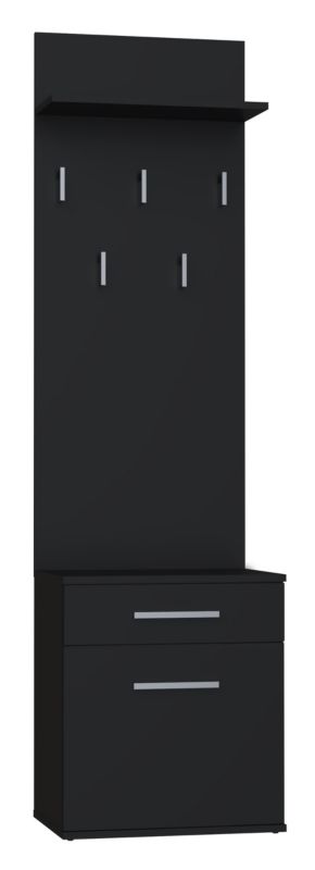 Wieszak + Szafka Na Buty Topeshop Duo Czerń Mat 35x50x180 cm 1 szt.