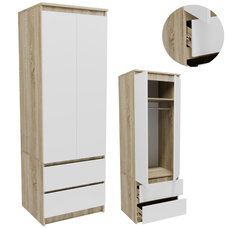 Szafa Matkam STA60SOB garderoba dąb sonoma-biały 1 szt.