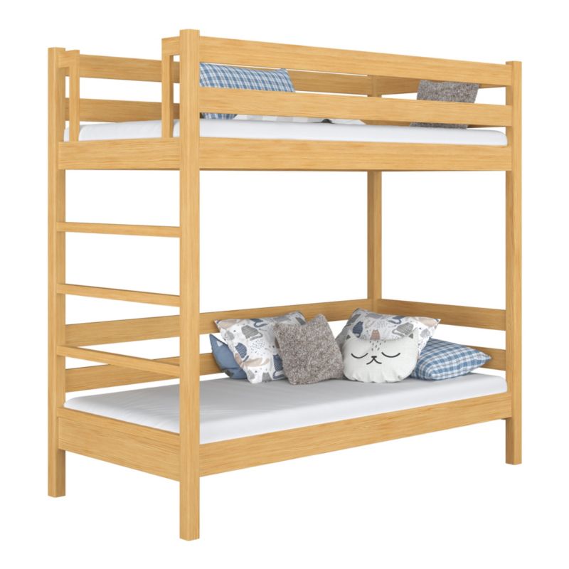 Drewniane łózko piętrowe N-WOOD N03 90x180 sosna naturalna 1 szt.