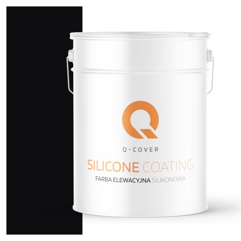 Farba Elewacyjna Silikonowa Fasadowa Q-Cover Czarny głęboki RAL9005 10L