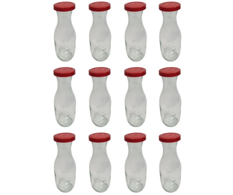 Karafki MODO24 Weck 1062 ml fi 60 silikonowe wieka 12 kpl.