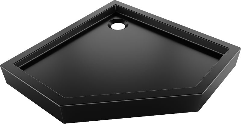 Brodzik pięciokątny Mexen Flow+ czarny mat 100x100 cm 1 szt.