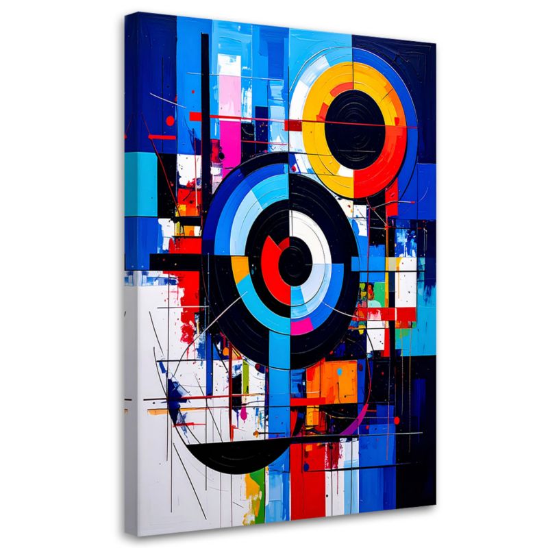 Obraz canvas do salonu Feeby Koła Abstrakcja jak malowany 80x120cm 1szt