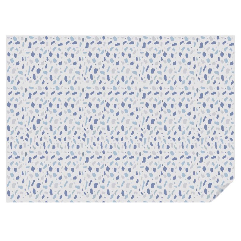 Dekoracyjna Folia Mleczna Tulup 200x146 cm Zapewnia Prywatność Niebieskie abstrakcyjne kształty 1 rol.