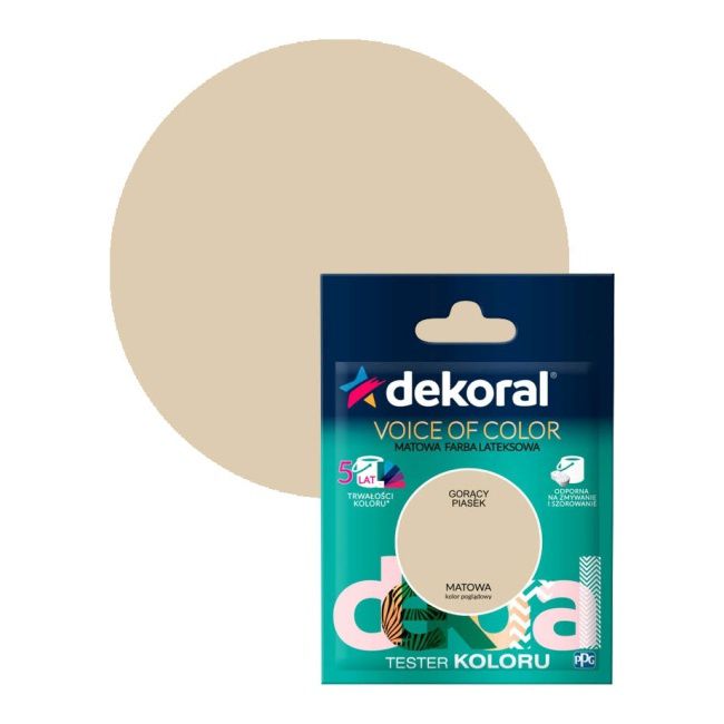 Tester farby kolorowej Dekoral Voice of Color gorący piasek 0,05 l