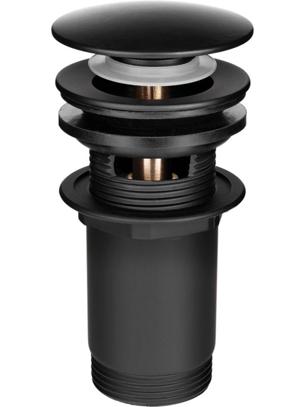 Korek spustowy klik-klak Laveo z przelewem czarny mosiądz 63mm 1 szt.