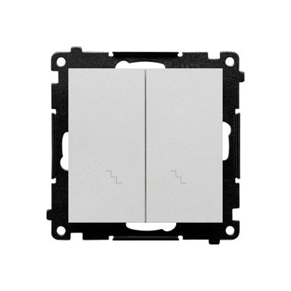 Wyłącznik schodowy podwójny Simon 55 aluminium mat szybkozłącza 1szt