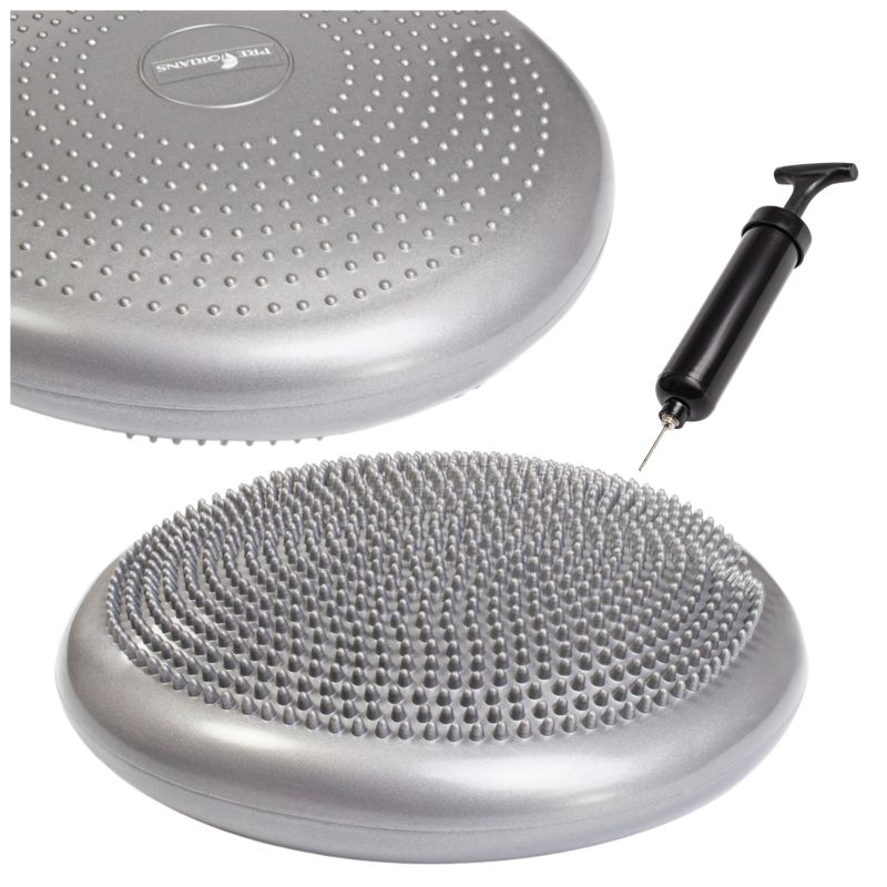 Poduszka sensomotoryczna Pretorians dysk o średnicy 34 cm do balansowania z pompką szara 1 szt.