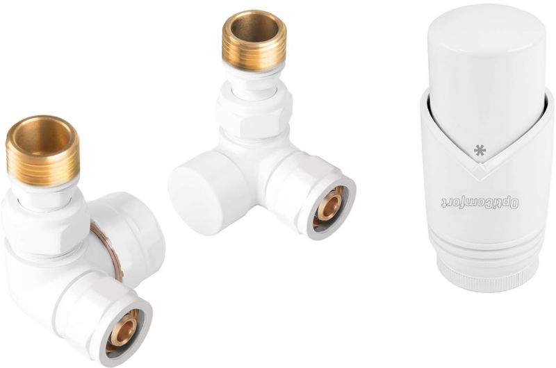 Zestaw termostatyczny osiowy biały