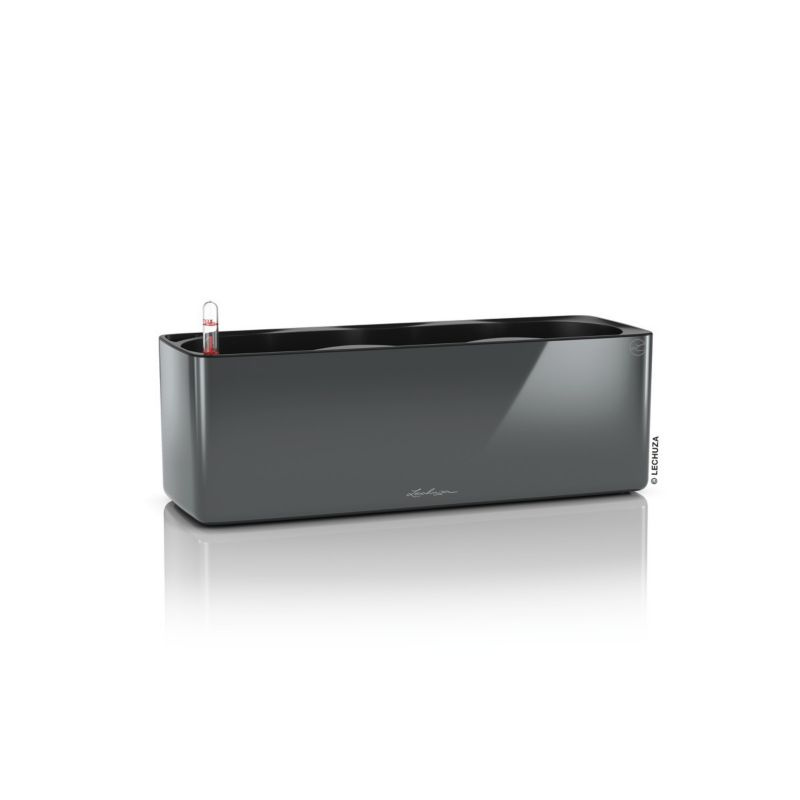 Doniczka Lechuza Do Domu Ogrodu CUBE Glossy Triple Antracyt 1 szt Połysk 1 szt