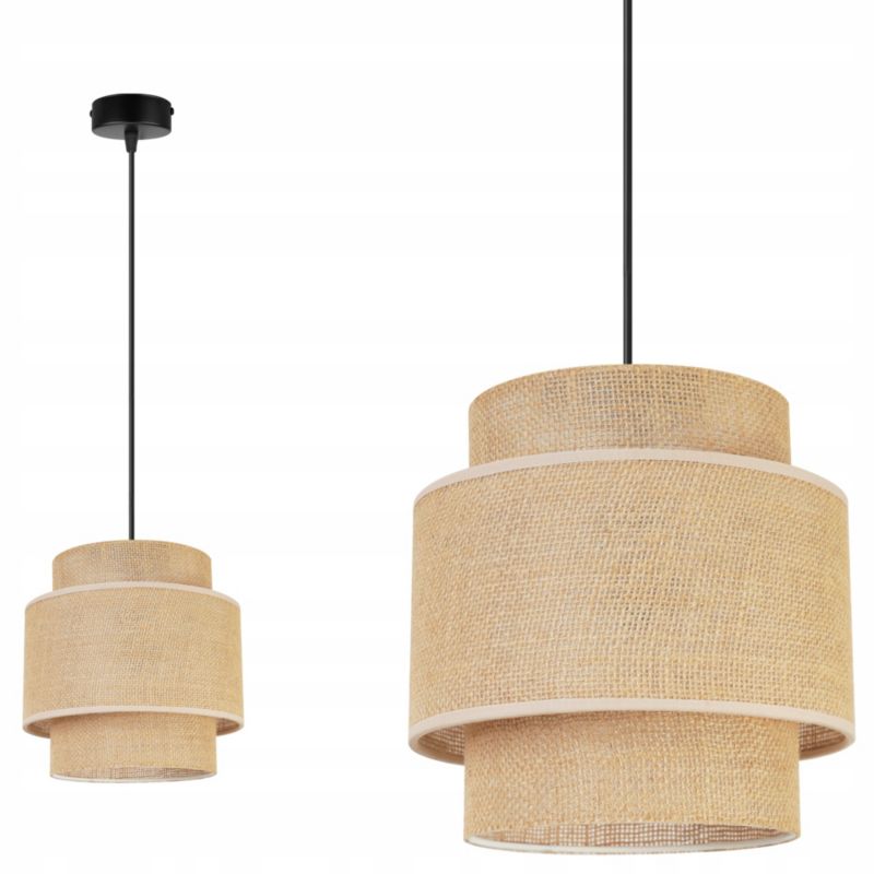 Lampa sufitowa wisząca Light Home Boho 1x E27 60W juta czarny/beżowy 1szt.