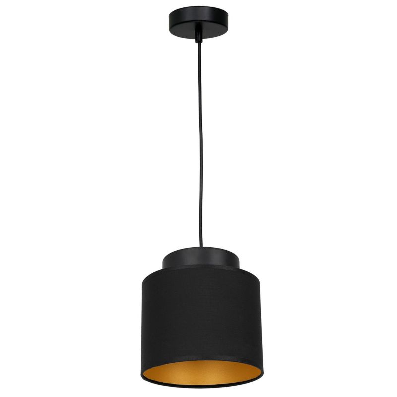 Lampa wisząca Luminex Frodi czarny matowa-złota wym: 110 x 18 x 18 cm 1xE27 x 15W 1 szt.