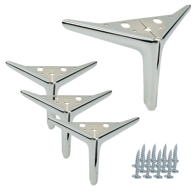 Zestaw noga meblowa B&B Kotwica Elegant srebrny chrom wysokość 12 cm 4 szt