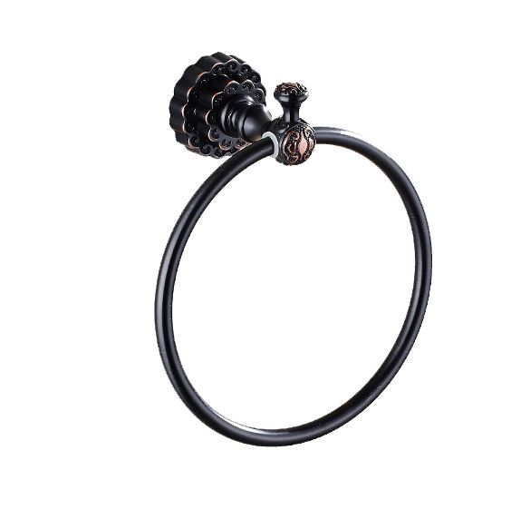 Wieszak na ręczniki Lauferi CECEA okrągły mosiężny czarny retro 1 szt.