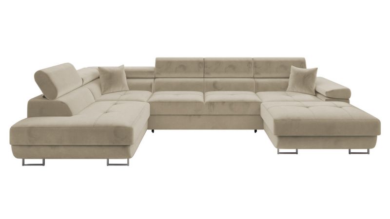 Narożnik z funkcją spania MIRJAN 24 Torezio Bis lewy beżowy plusz 1 szt.