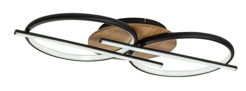 Lampa sufitowa wisząca Rabalux Arash 4031 jasne drewno-czarna-biała ring wbudowany LED 40W 1 szt.