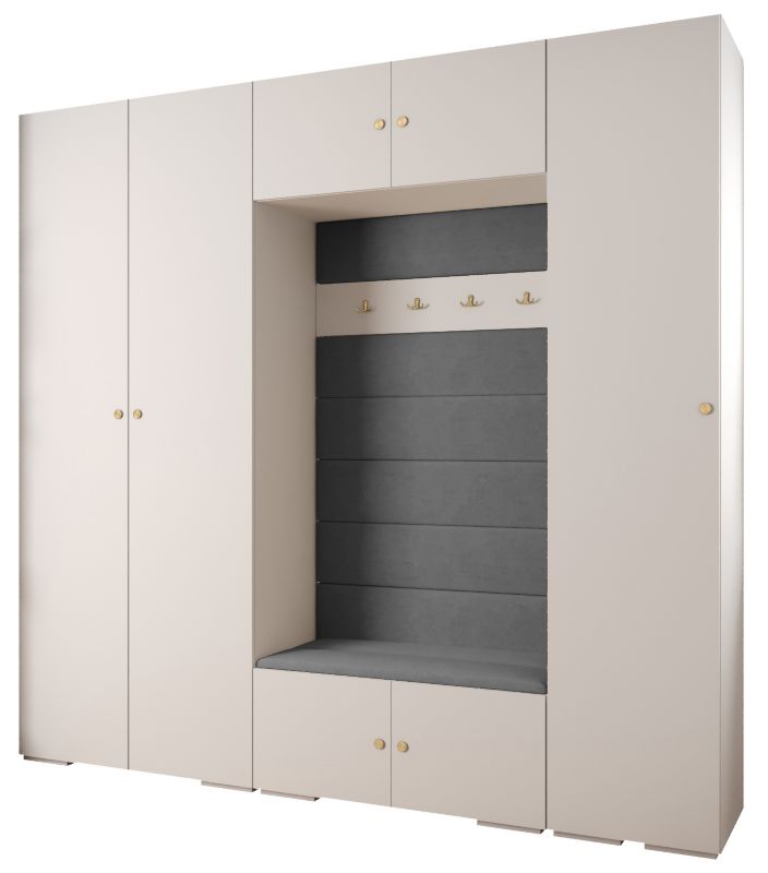 Garderoba do przedpokoju Abiks INOVA 2 Z8 biały+złoty+manila16 1 szt.