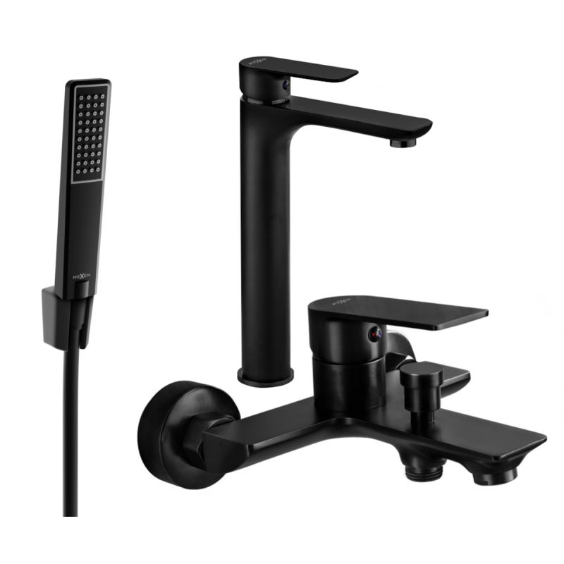 Zestaw wannowy Mexen Alfa czarny 745713R72-70 1 szt.