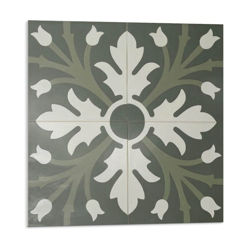 Kafelki samoprzylepne Wallfluent 30x30 cm Kwiatowy wzór na ceramice 9 szt.