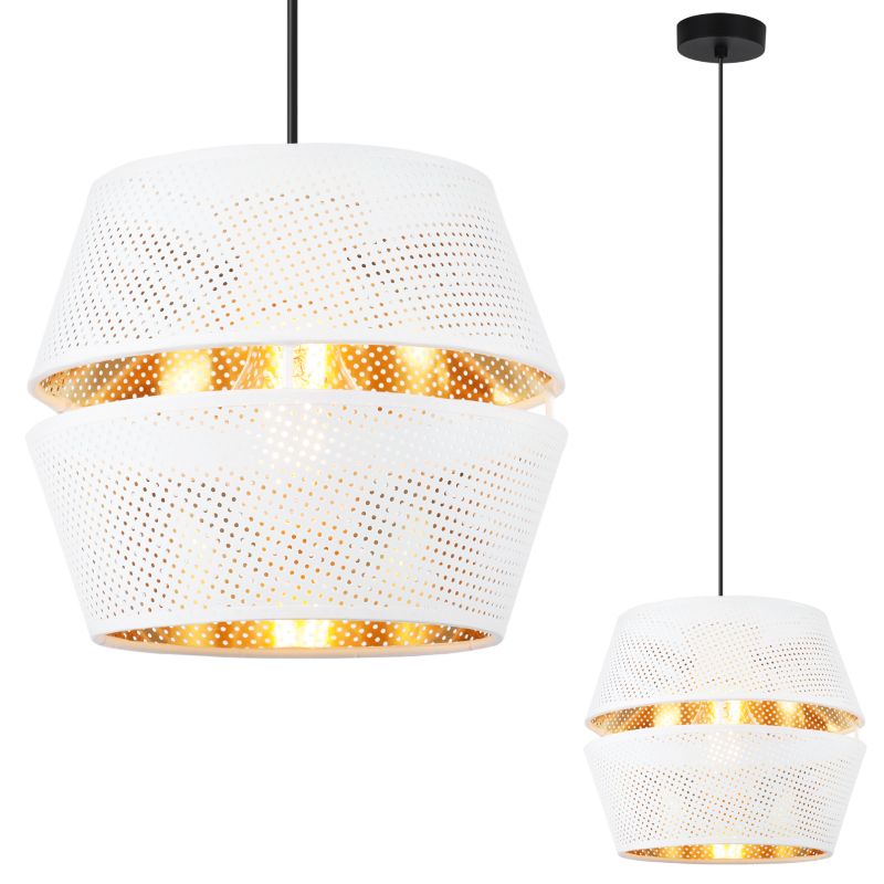 Lampa sufitowa wisząca Light Home LH Asti Duo 1x E27 60W biały podstawa czarna 1szt.