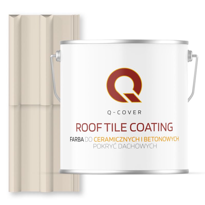Farba do Dachów Ceramicznych i Betonowych Pokryć Dachowych Q-Cover Kremowy RAL9001 Półmat 5L