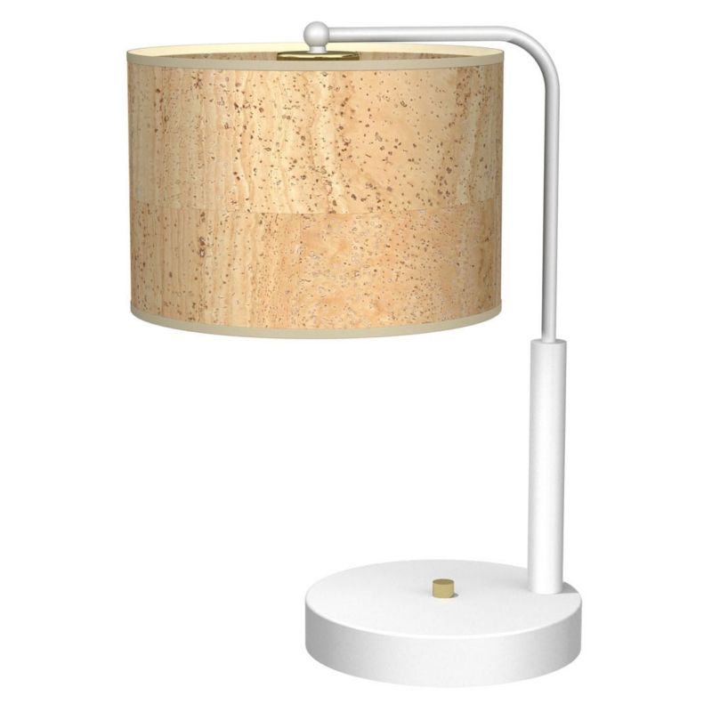 Lampa biurkowa Milagro Cork biało-brązowa 1 x E27 x 60W IP20 wym: 37 x 32 x 25 cm metal - 1 szt.
