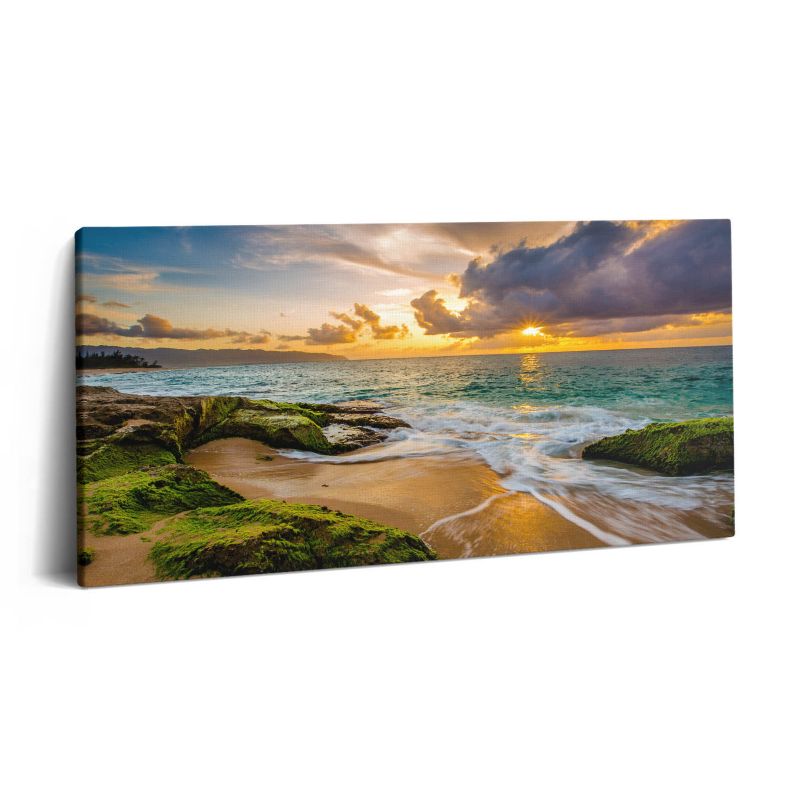 Obraz na płótnie Wallfluent 120x60 cm Brzeg plaży o zachodzie słońca 1 szt.