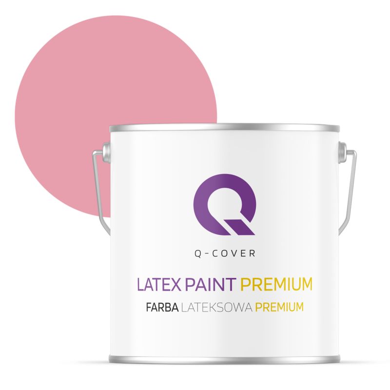 Farba Lateksowa Premium Plamoodporna do Ścian i Sufitów Q-Cover Różowy H3445 Głęboki Mat 5L