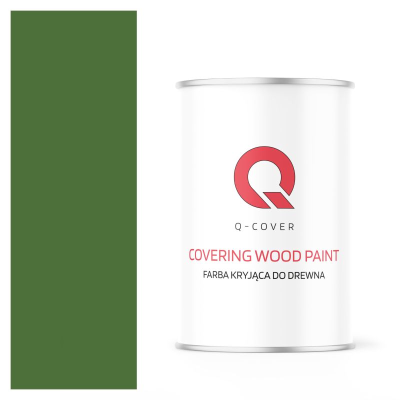 Farba Kryjąca do Drewna Q-Cover Zielony Trawiasty RAL6010 Mat 1L
