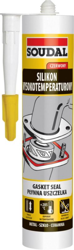 Uszczelniacz Soudal wysokotemperaturowy czerwony 280 ml