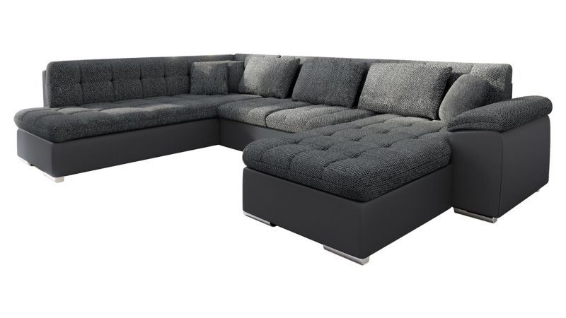 Narożnik z funkcją spania MIRJAN 24 Niko prawy grafitowa ekoskóra + czarna plecionka 1 szt.