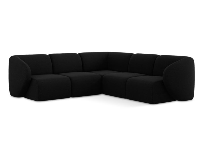 Modułowy narożnik LaMiaSofa CERVO z tkaniny bouclé 251x251 cm czarny 1 szt.