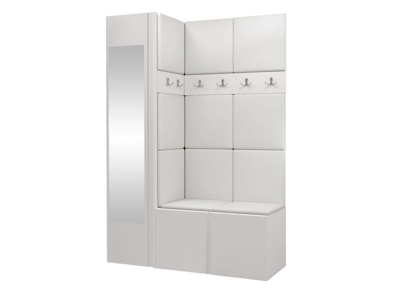 Garderoba MIRJAN 24 Orion X biały + biała ekoskóra 1 kpl.