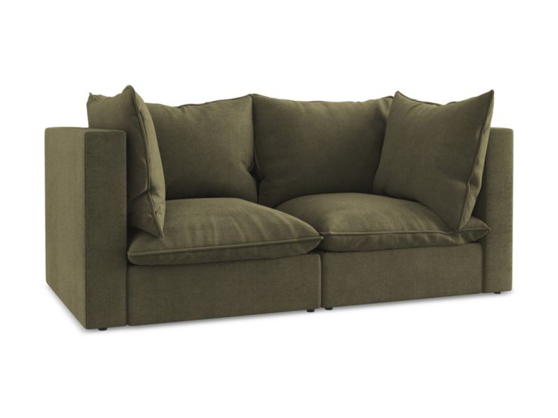 2-osobowa kanapa modułowa LaMiaSofa RAVENNA z tkaniny strukturalnej 180x90 cm oliwkowy 1 szt.