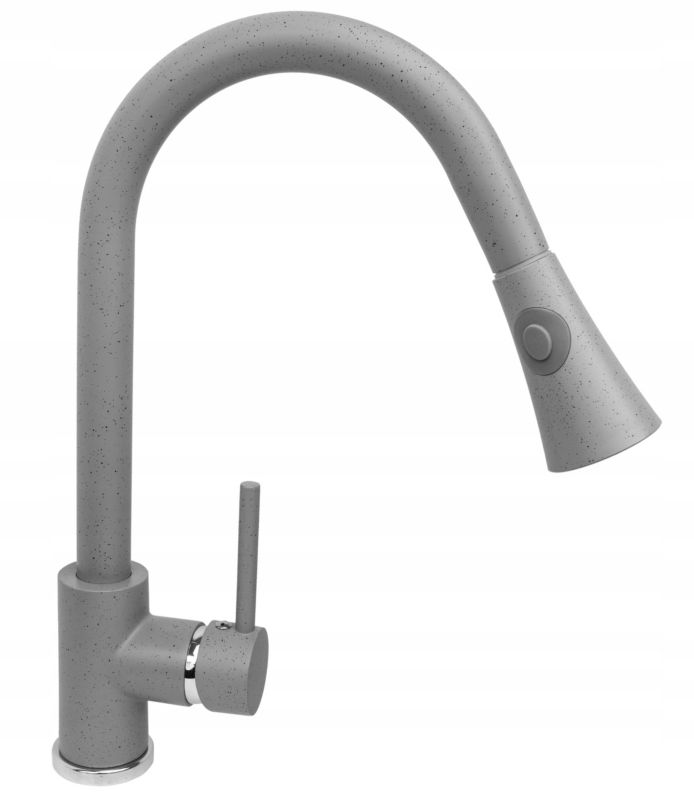 Bateria Kuchenna Granitan Snake z Wyciąganą Wylewką Szara 1szt.