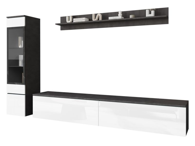 Meblościanka MIRJAN 24 Vera I matera/biały połysk 1 kpl.