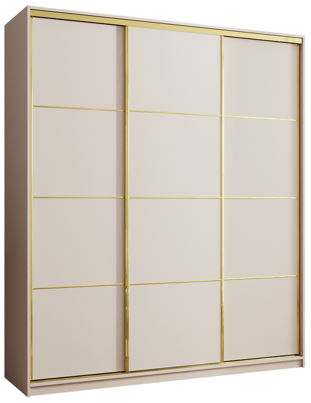 Wysoka szafa przesuwna 200 cm GOLD NEW MAX beż piaskowy