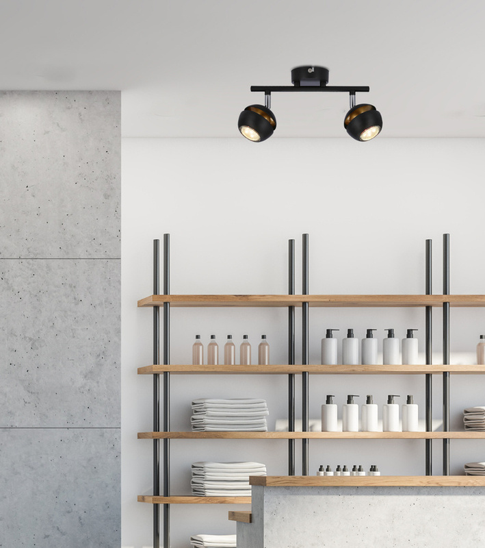 Czarna lampa sufitowa LED zintegrowana do salonu BONI metal