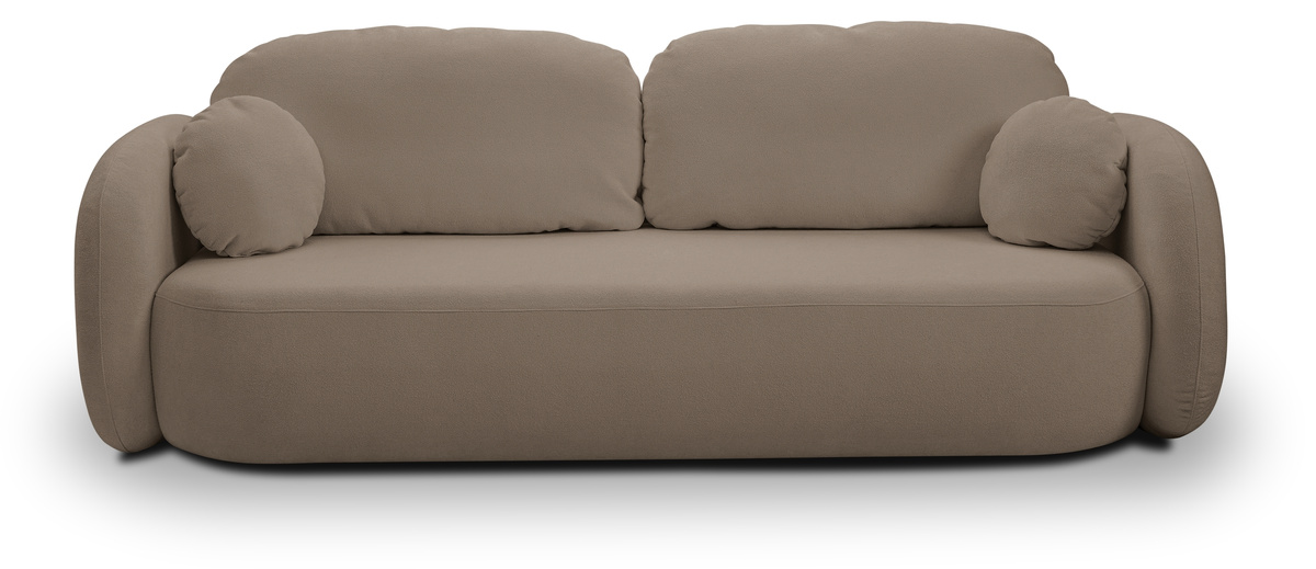 Nowoczesna kanapa rozkładana do salonu z funkcją spania OMERO brązowy