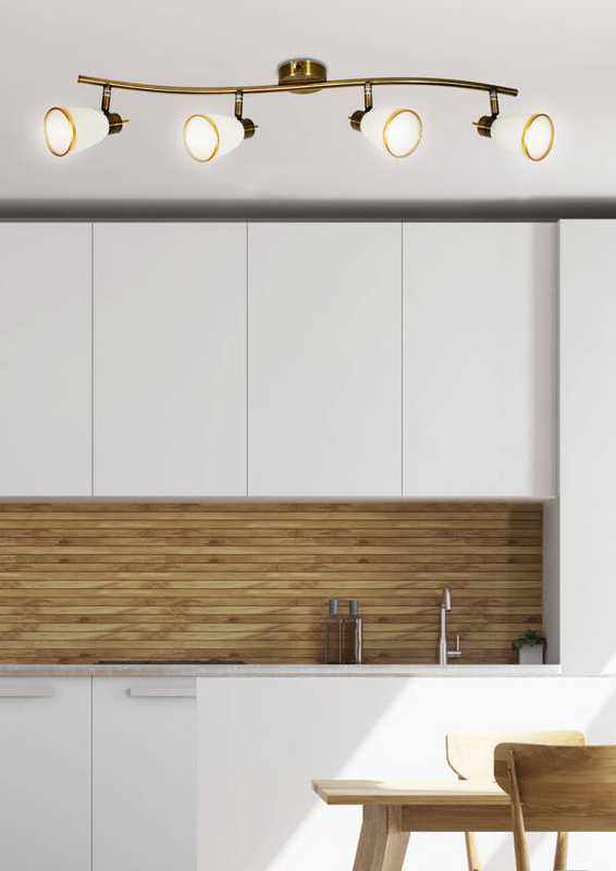 Brązowa lampa sufitowa ścienna listwa do salonu REGENT 4xG9 metal szkło