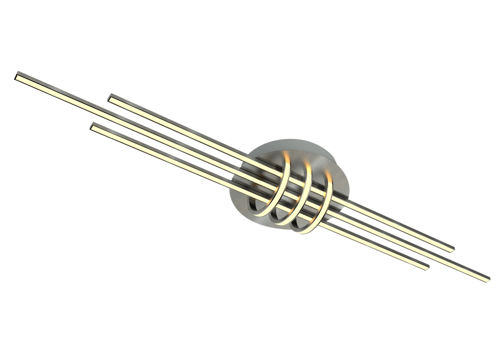 Srebrna lampa sufitowa LED do salonu zintegrowana 4000K NAKSOS metal