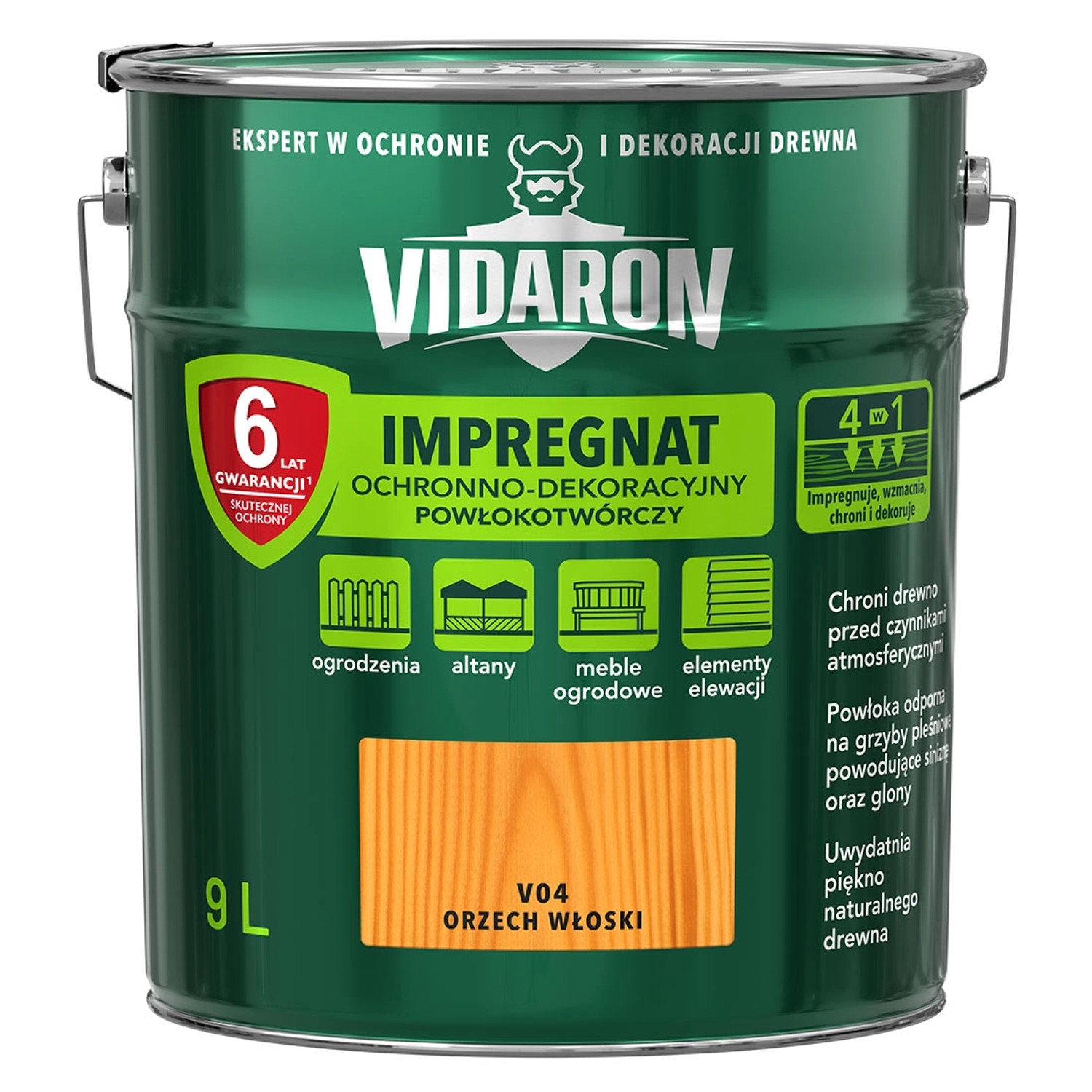 Vidaron Impregnat do drewna powłokotwórczy orzech włoski - 9L