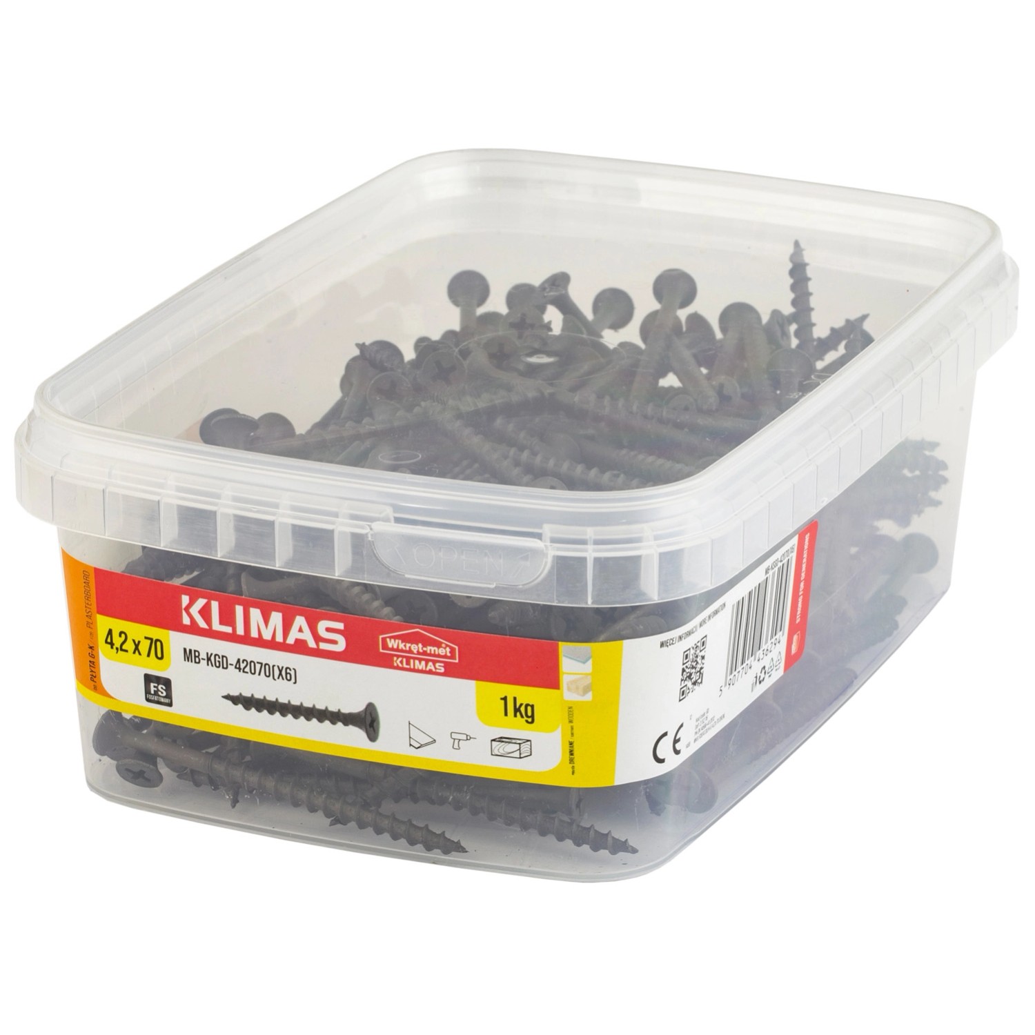 Klimas Wkręt do płyt GK gw.d/drewn 4,2x70 mm