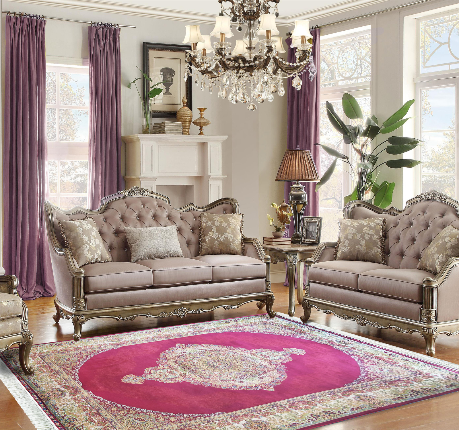 Wytworny dywan Qum Silk 01- bordowy