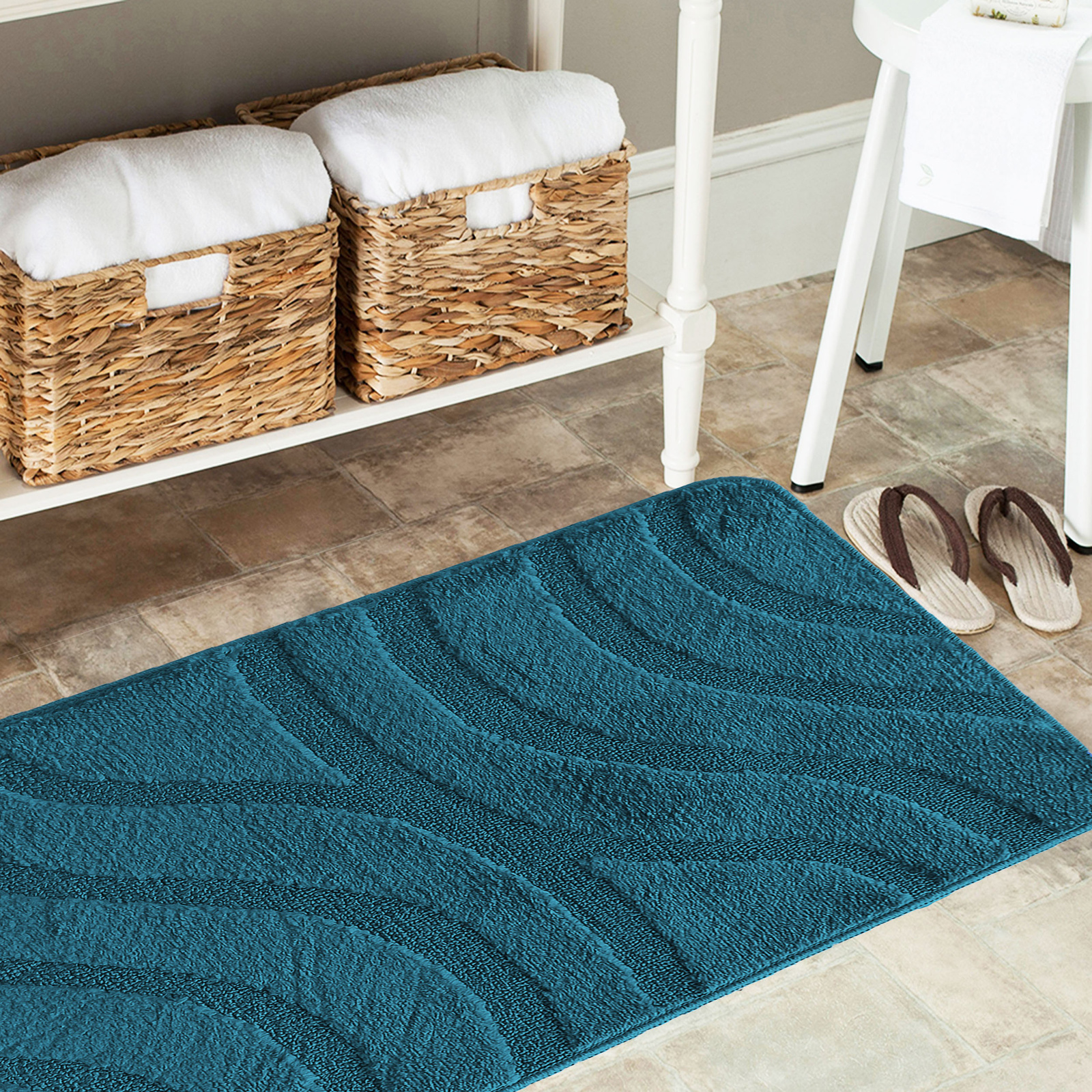 Komplet łazienkowy z wycięciem pod toaletę Montenegro Fale - deep lake