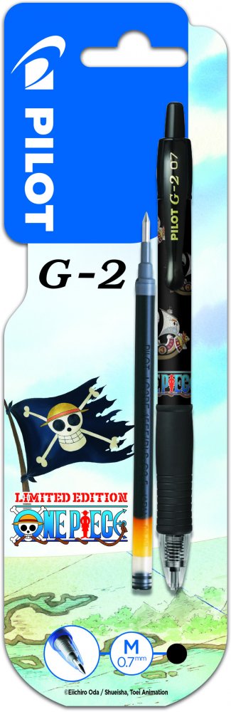 Długopis żelowy automatyczny Pilot One Piece G2, 0.7mm, czarny + dodatkowy 1x czarny wkład