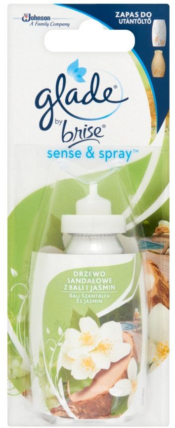 Wkład do odświeżacza automatycznego Glade by Brise, Sense&Spray, drzewo sandałowe z Bali i Jaśmin, 18ml