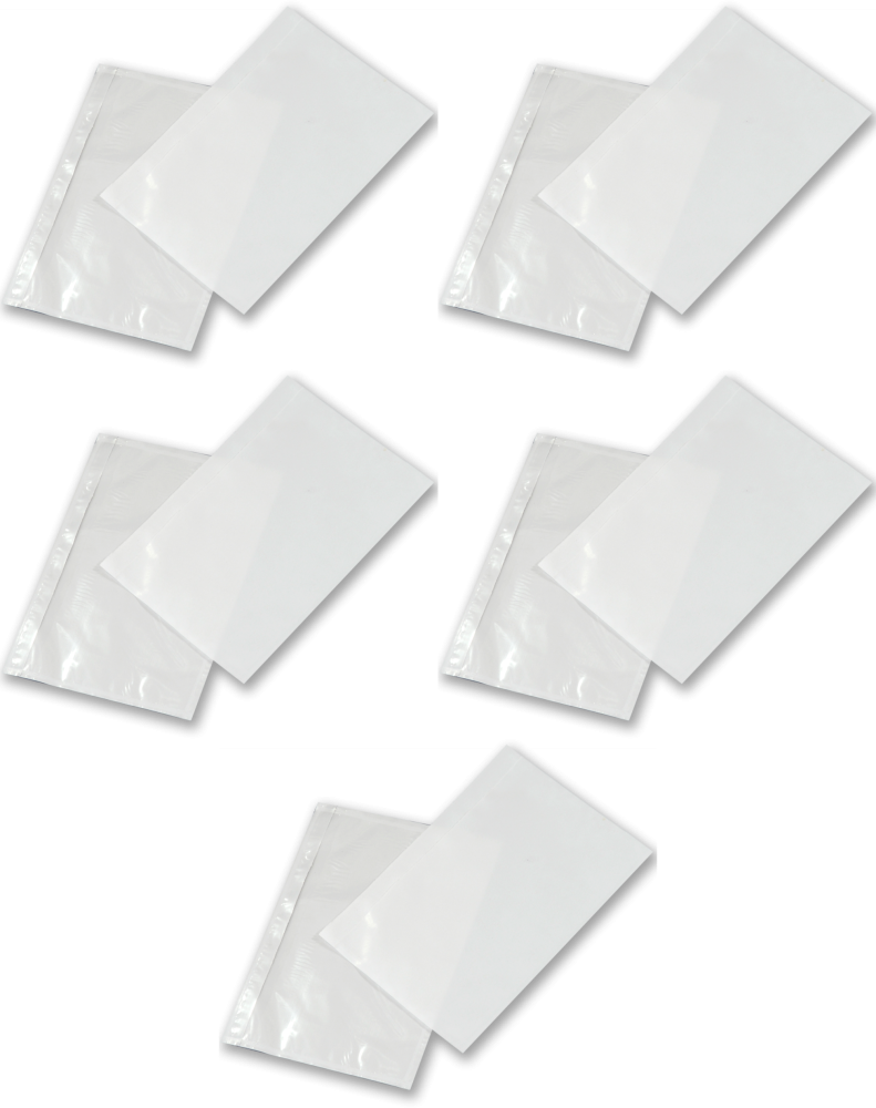 5x Koperty kurierskie/kangurki/przylgi NC, C4, z paskiem HK, 100 sztuk, przezroczysty